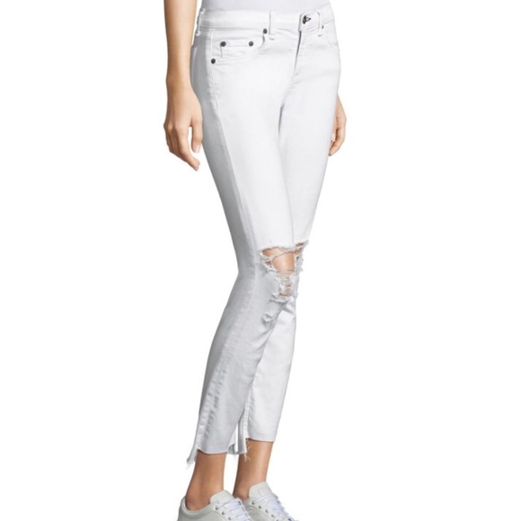 white ripped capri jeans